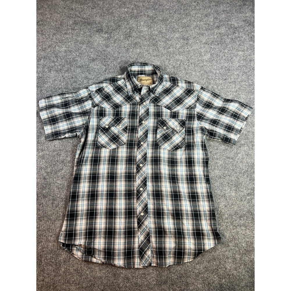 Wrangler Vintage Pearl Snap Plaid Western Shirt Mens M Westerncore Cowboycore